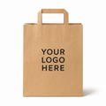 Kraft flat handle paper bag with custom print option