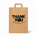 Thank You flat handle kraft paper bag for grocery stores