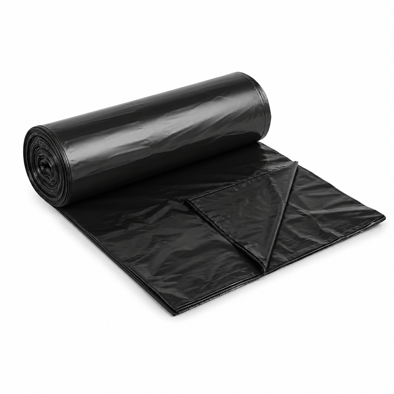 Industrial black trash liner roll for retail and store use
