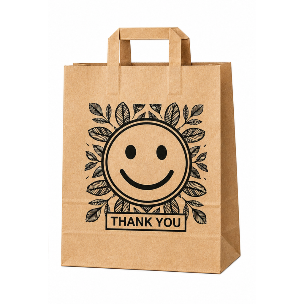 Thank You Flat Handle Paper Bags