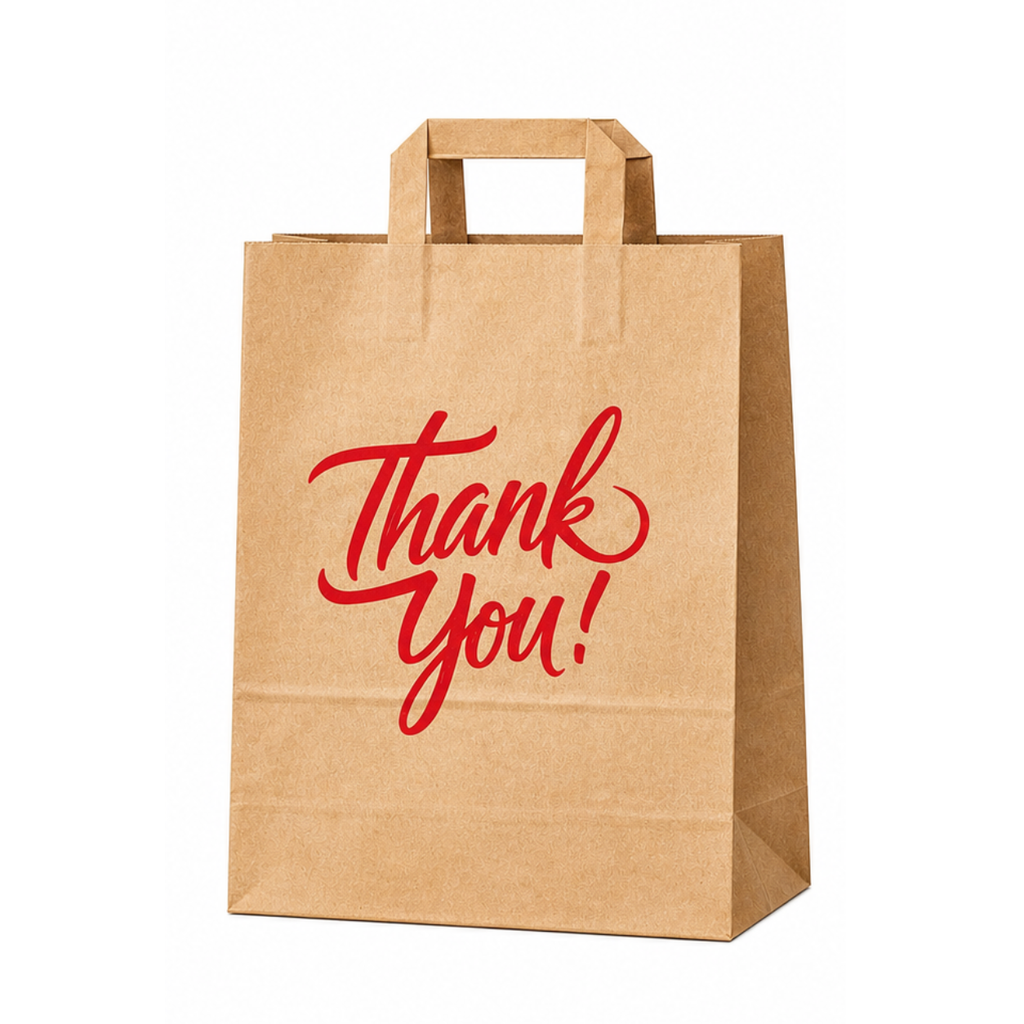 Thank You Flat Handle Paper Bags